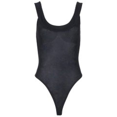 Azzedine Alaia Black Sleeveless Scoop Neck Bodysuit