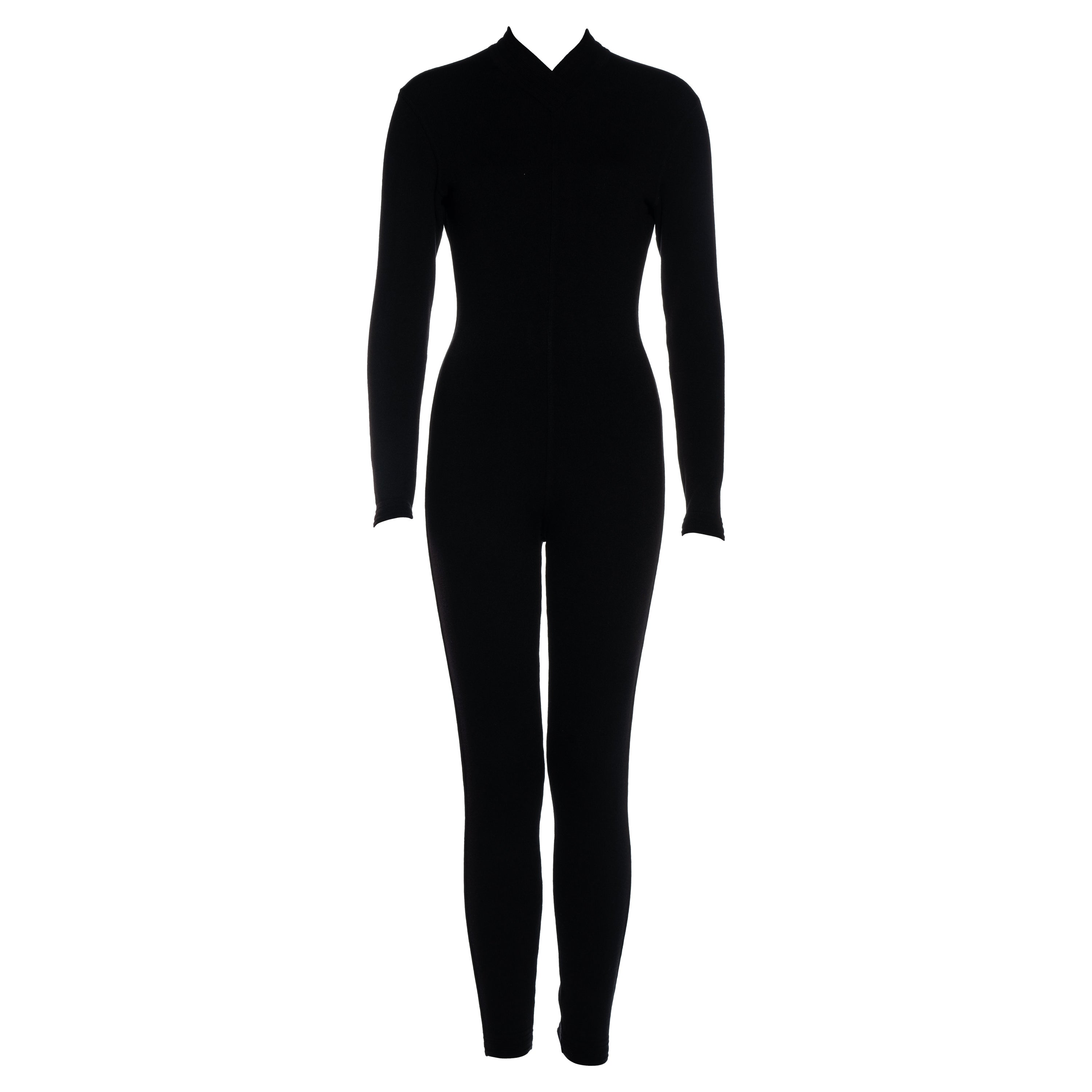 Azzedine Alaia - Combinaison en laine noire mélangée, automne-hiver 1991