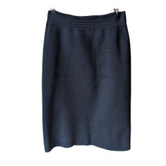 Azzedine Alaïa Black Wool & Carbon Fiber Pencil Skirt - 1980s/90s