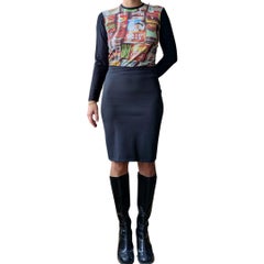 Azzedine Alaïa Black Wool & Carbon Fiber Pencil Skirt - 1980s/90s