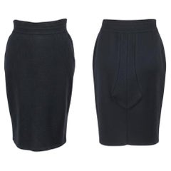 Azzedine Alaïa Black Wool & Carbon Fiber Pencil Skirt - 1980s/90s