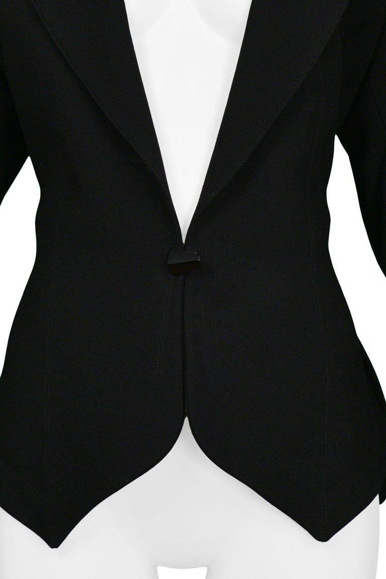 Azzedine Alaia Black Wool Fitted Blazer 1991 In Excellent Condition For Sale In Los Angeles, CA