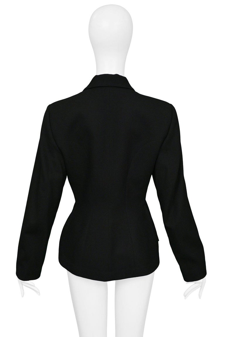 Women's Azzedine Alaia Black Wool Fitted Blazer 1991 For Sale
