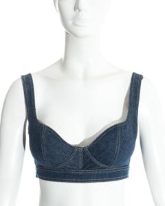 Azzedine Alaia blue denim padded bra, ss 1991
