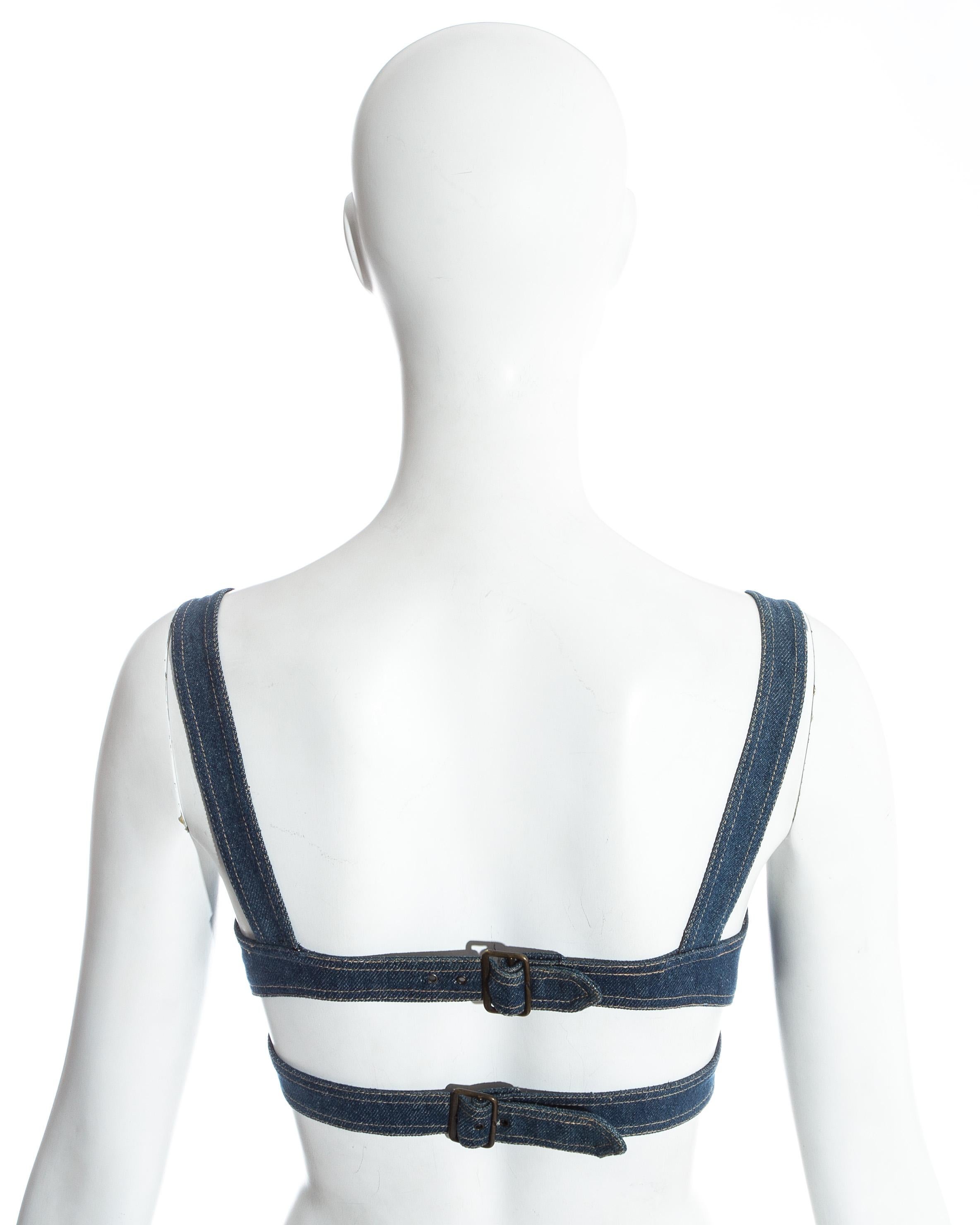 Azzedine Alaia blue denim padded bra, ss 1991 1