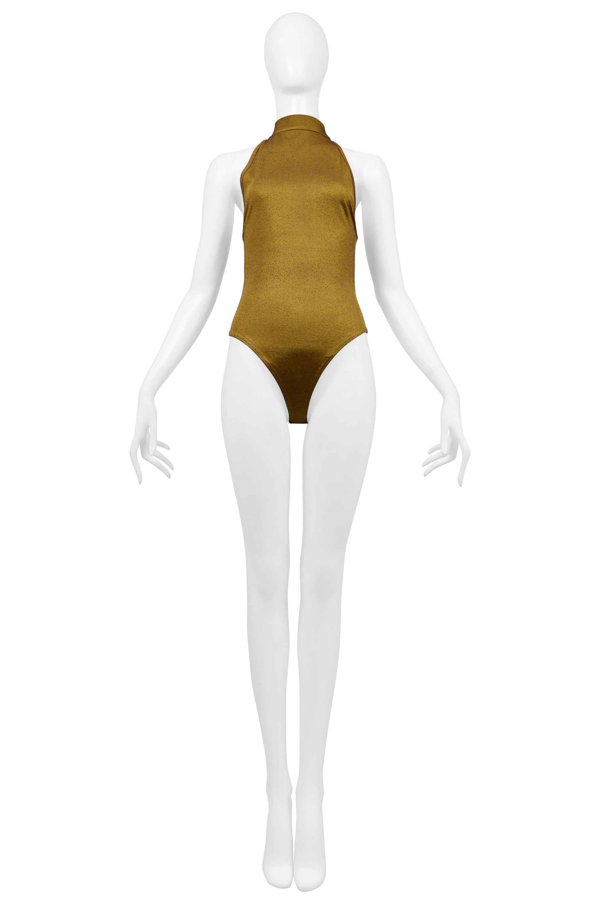 Grigio Azzedine Alaia - Body in bronzo con bottoni sulla schiena in vendita