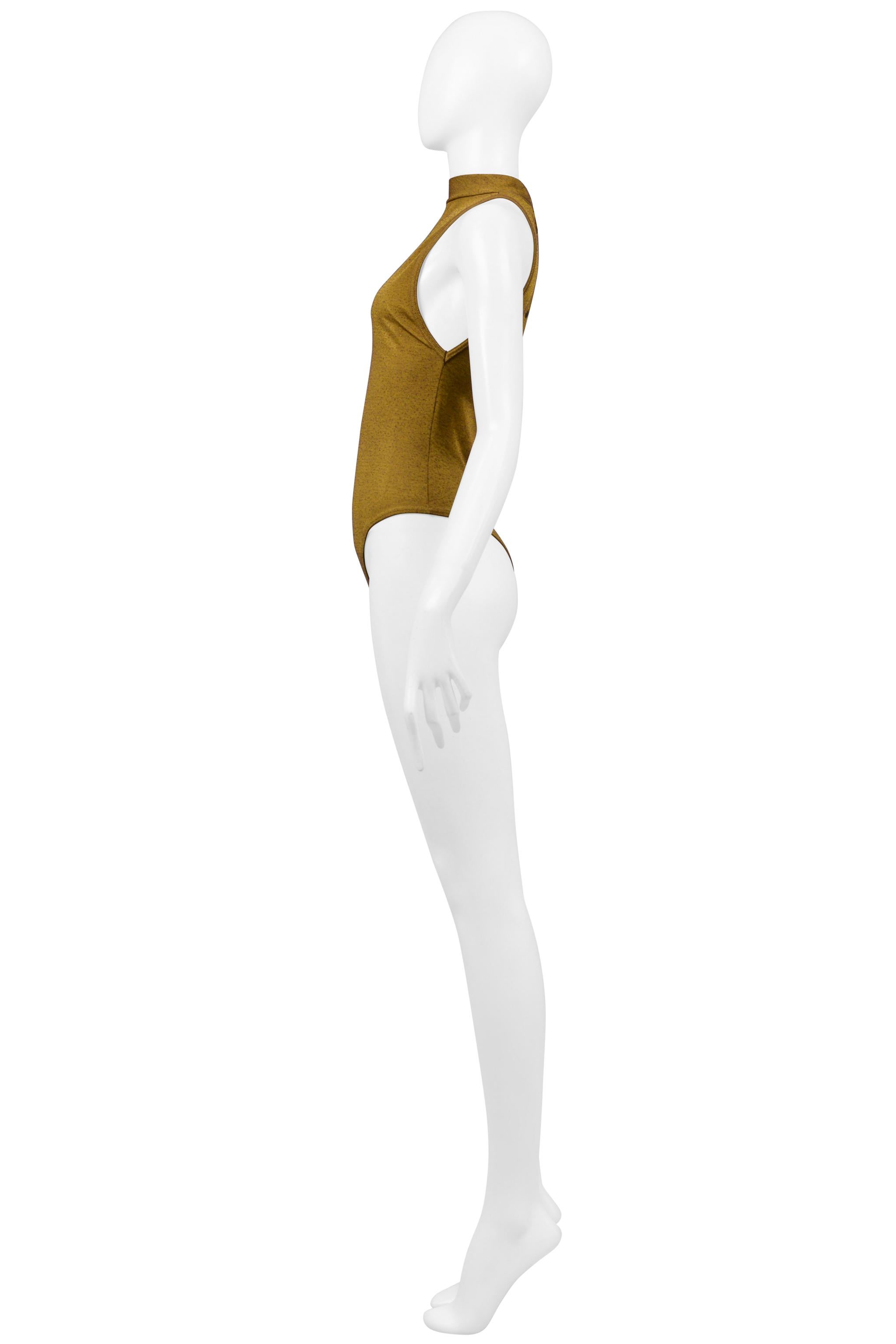 Donna Azzedine Alaia - Body in bronzo con bottoni sulla schiena in vendita