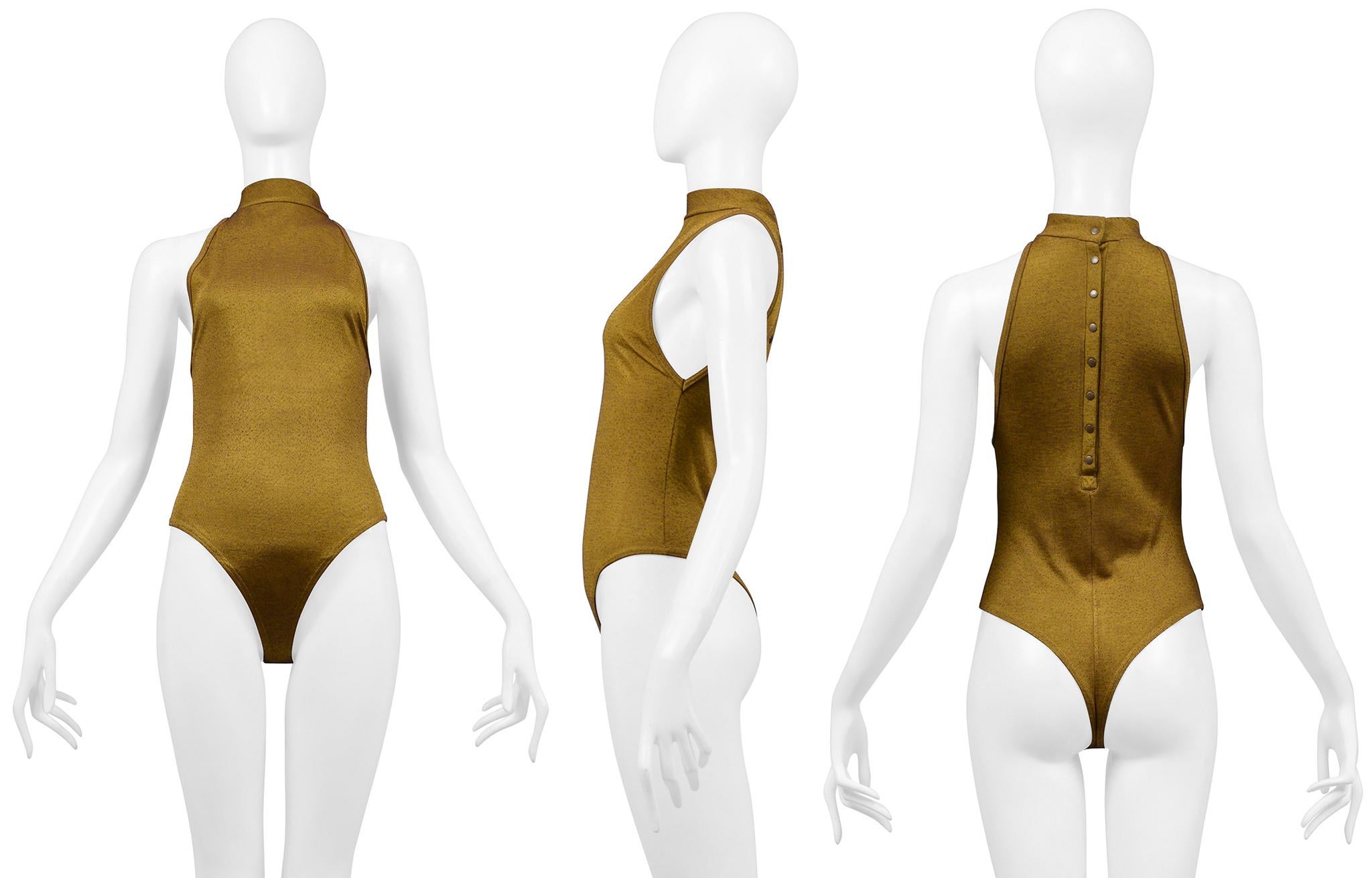 Azzedine Alaia - Body in bronzo con bottoni sulla schiena in vendita 3