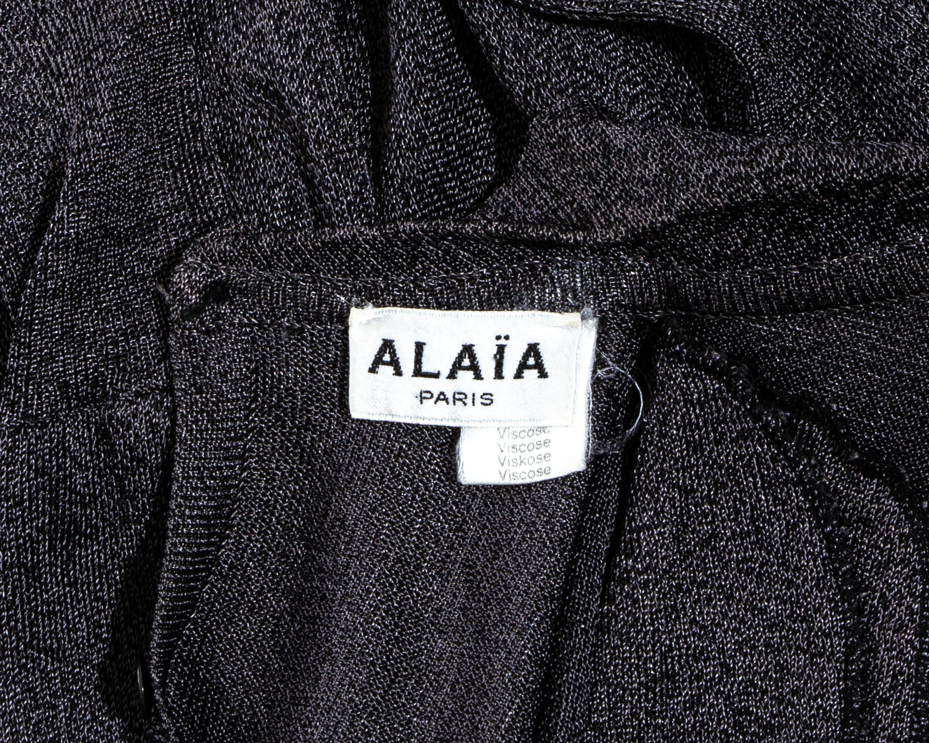 Azzedine Alaia vestido de noche de punto de acetato gris fw 1986 2
