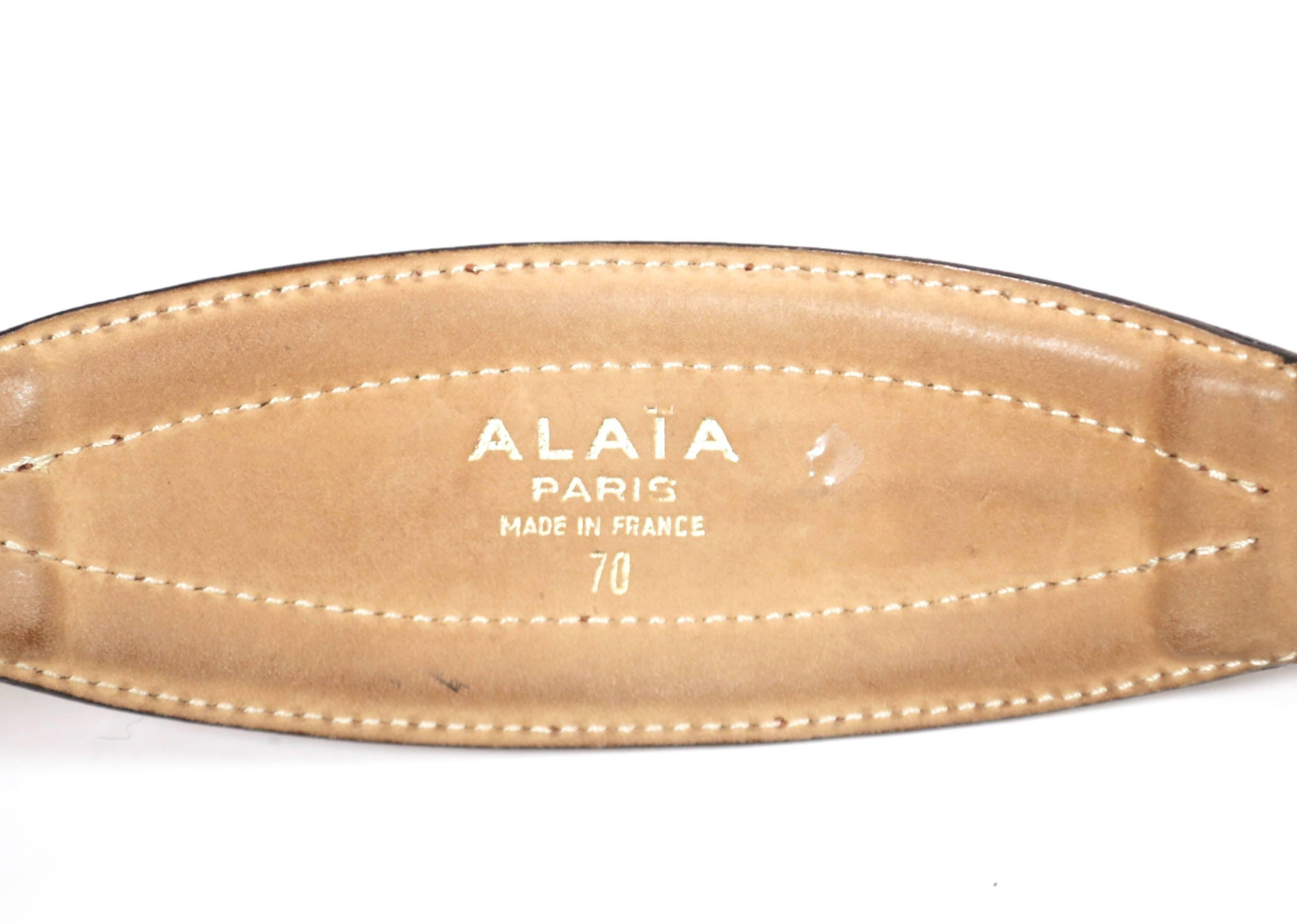 Women's or Men's AZZEDINE ALAIA brown leather runway belt - 1990
