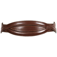 AZZEDINE ALAIA brown leather runway belt - 1990