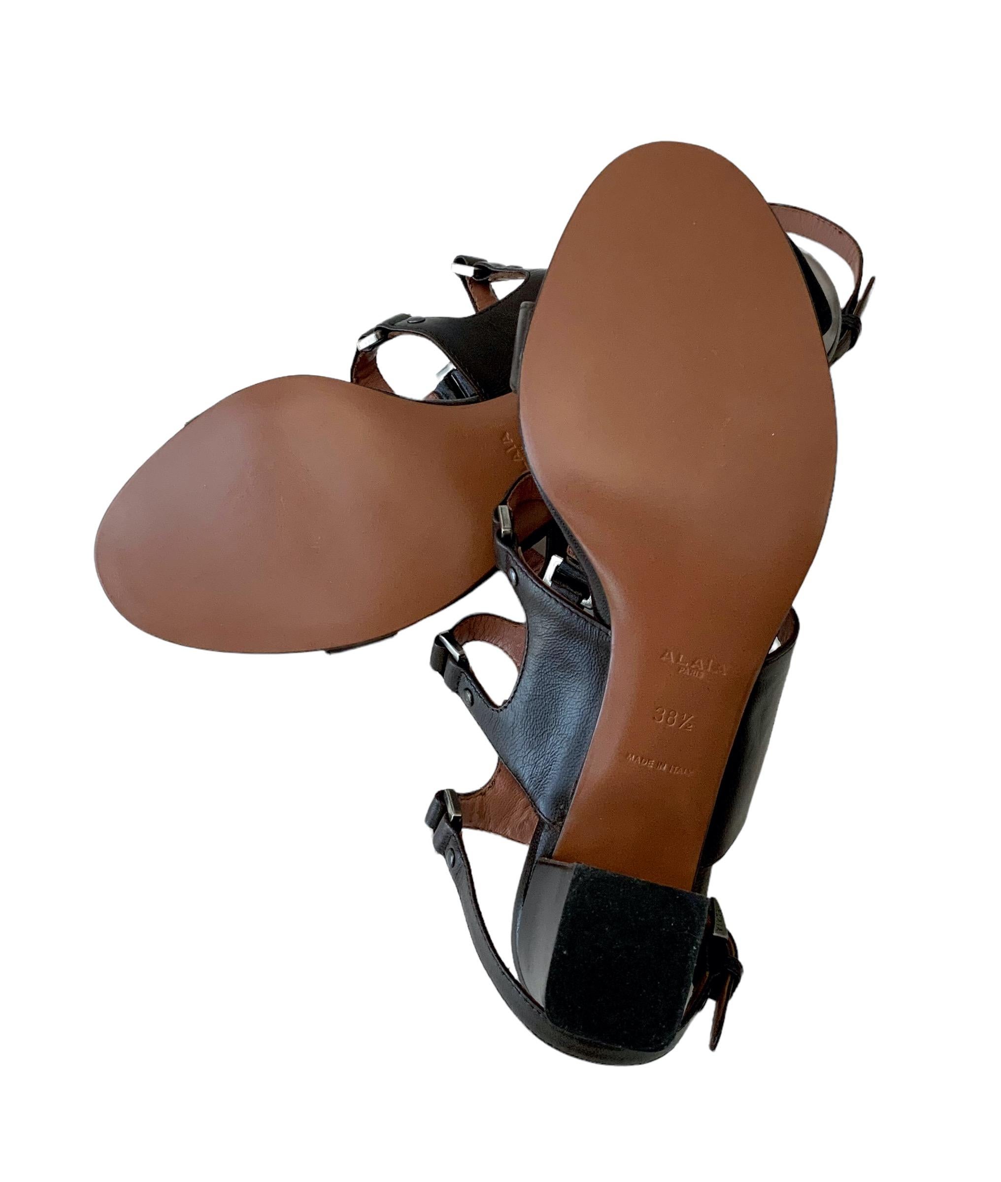 Women's Azzedine Alaïa Brown Leather Straped Sandals