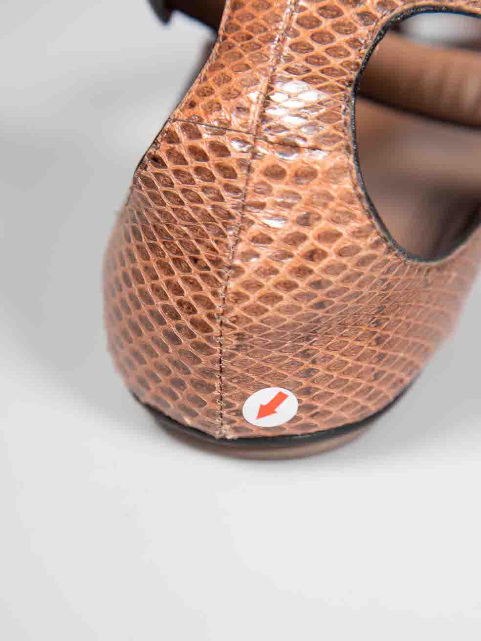 Azzedine Alaïa Brown Snakeskin Studded Sandals Size IT 40 For Sale 4