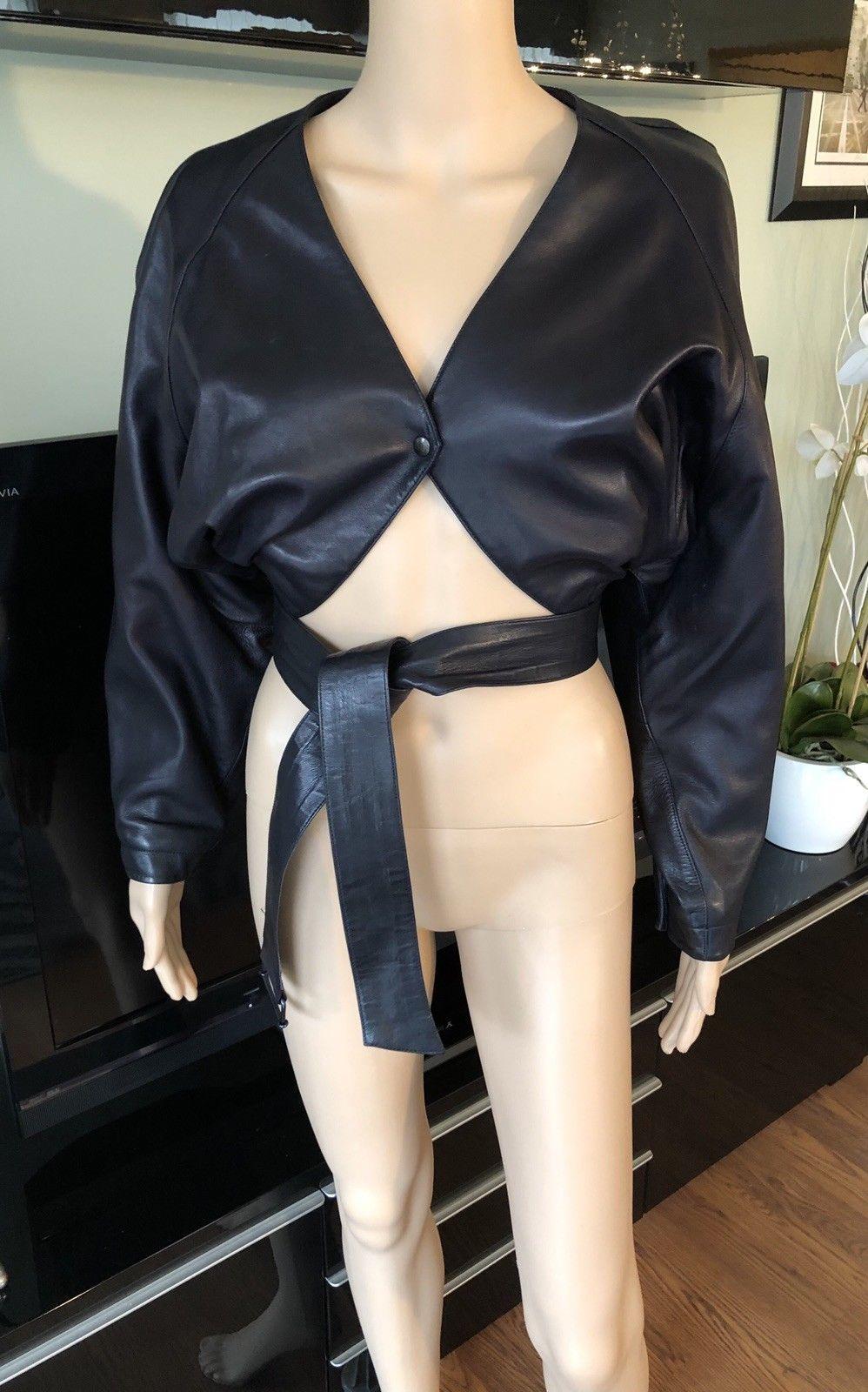 Azzedine Alaia c. 1990's Vintage Sexy Cutout  Leather Top Jacket

Alaïa crop leather jacket with long sleeves, belted waist and snap closure at front.

All Eyes on Alaïa

For the last half-century, the world’s most fashionable and adventuresome