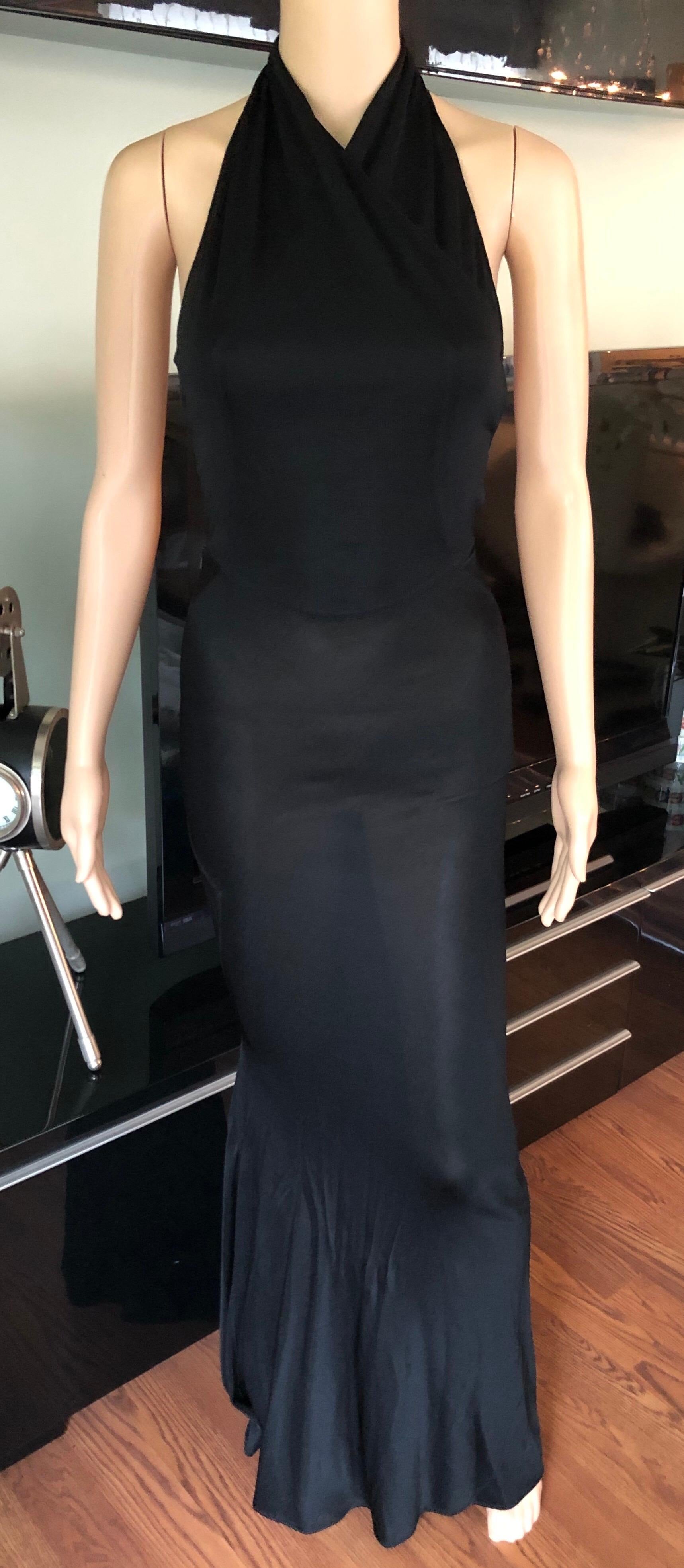 black halter backless dress
