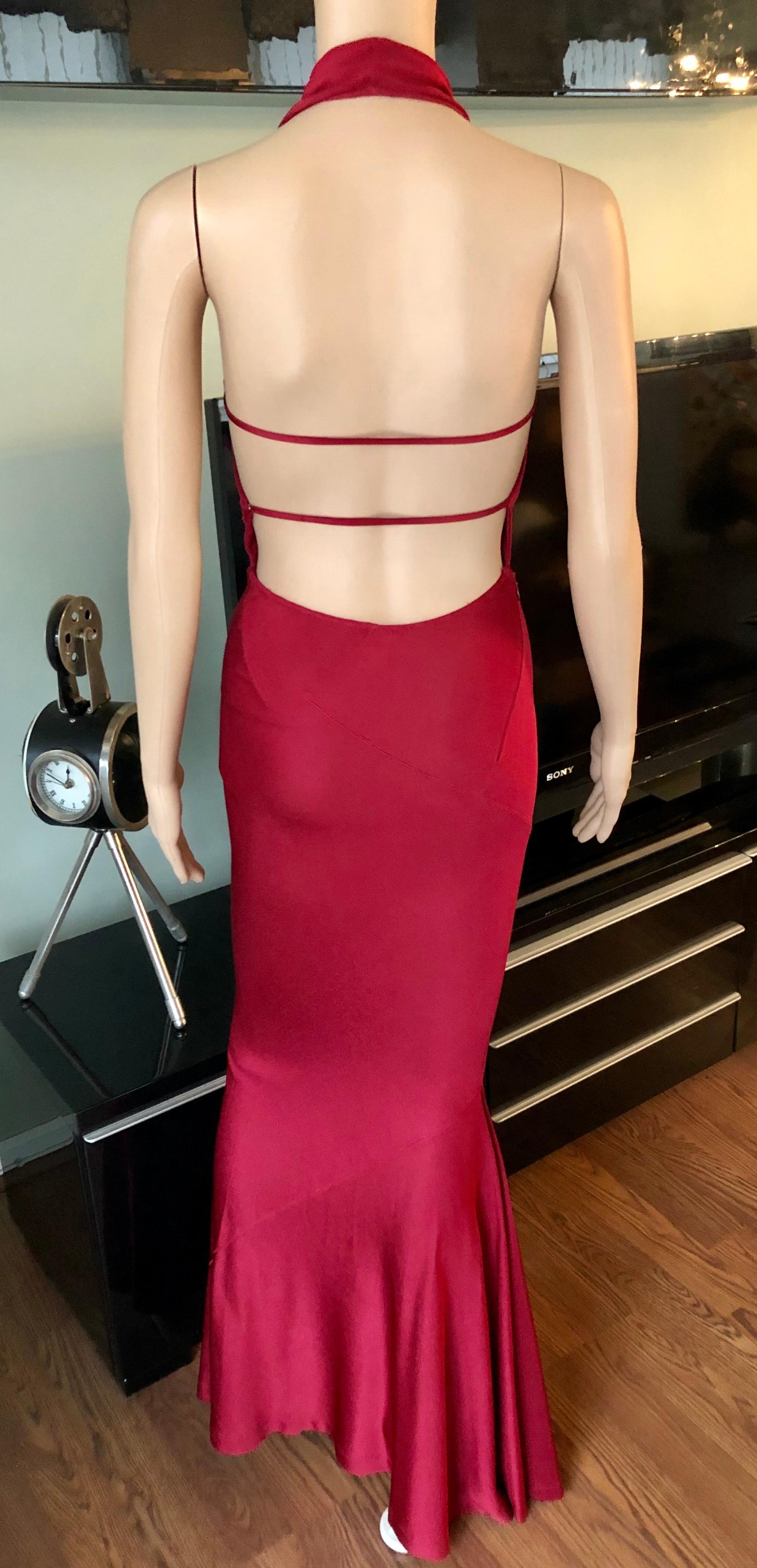 red vintage gown