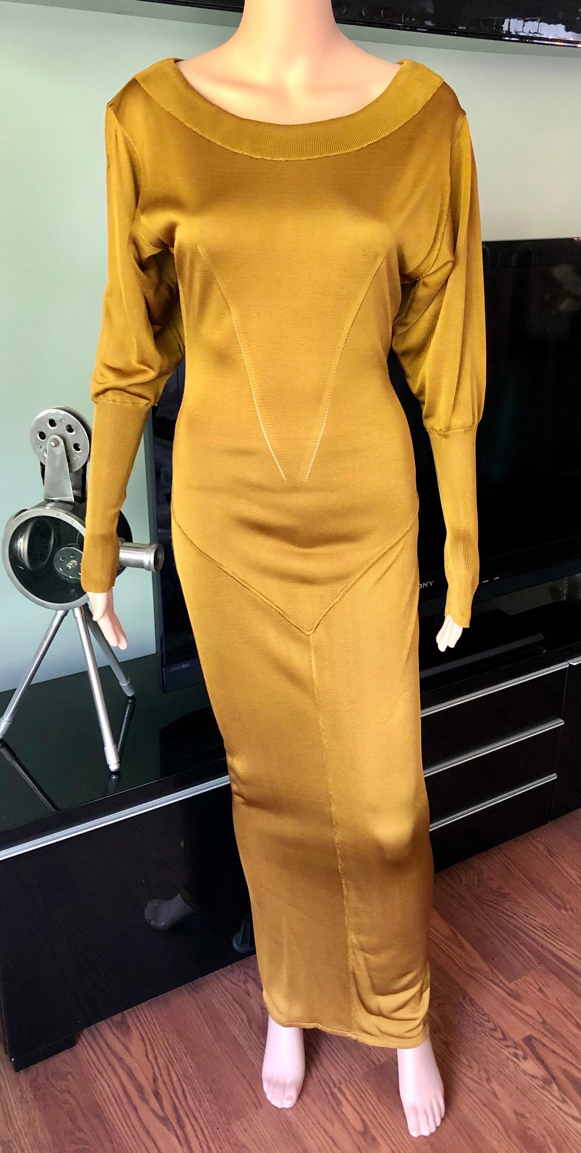 Azzedine Alaïa c. 1990's Vintage Semi-Sheer Gown Maxi Dress Size M



