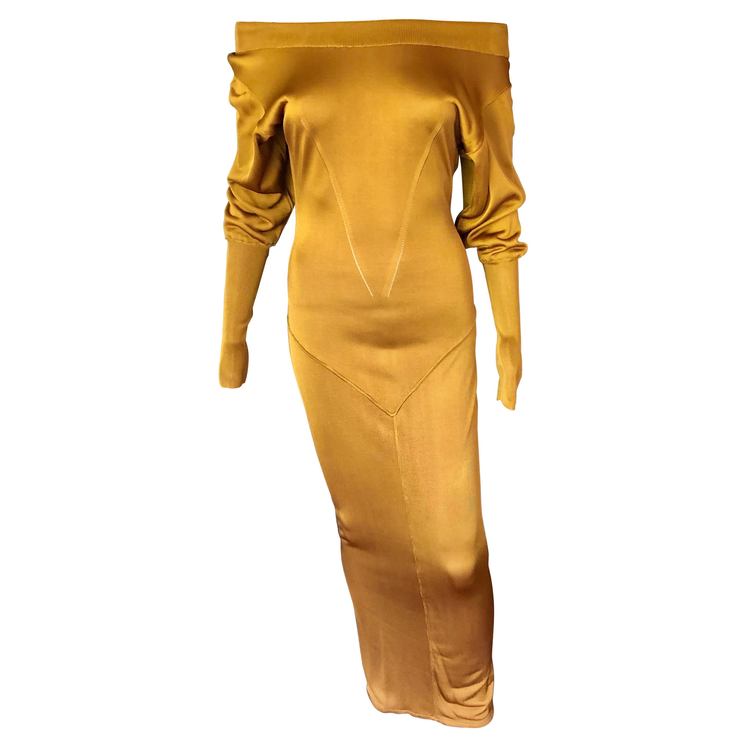 Azzedine Alaïa c. 1990's Vintage Semi-Sheer Gown Maxi Dress For Sale