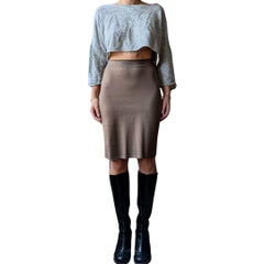 Azzedine Alaïa Camel Wool & Carbon Fiber Pencil Skirt - 1980s/90s