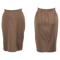 Azzedine Alaïa Kamelfarbener Bleistiftrock aus Wolle und Kohlefaser - 1980er/90er Jahre