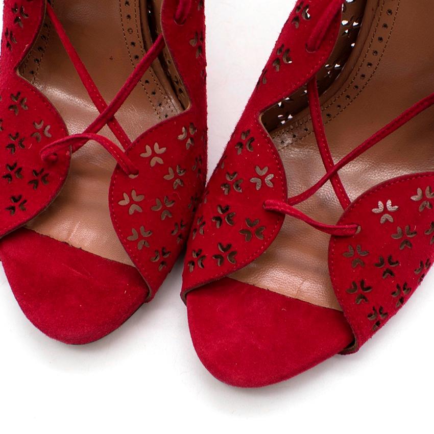 Women's Azzedine Alaia Carine laser-cut suede sandals US 9