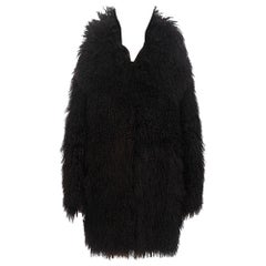 Azzedine Alaia Manteau en fourrure d'agneau tibétain marron chocolaté, fw 2006