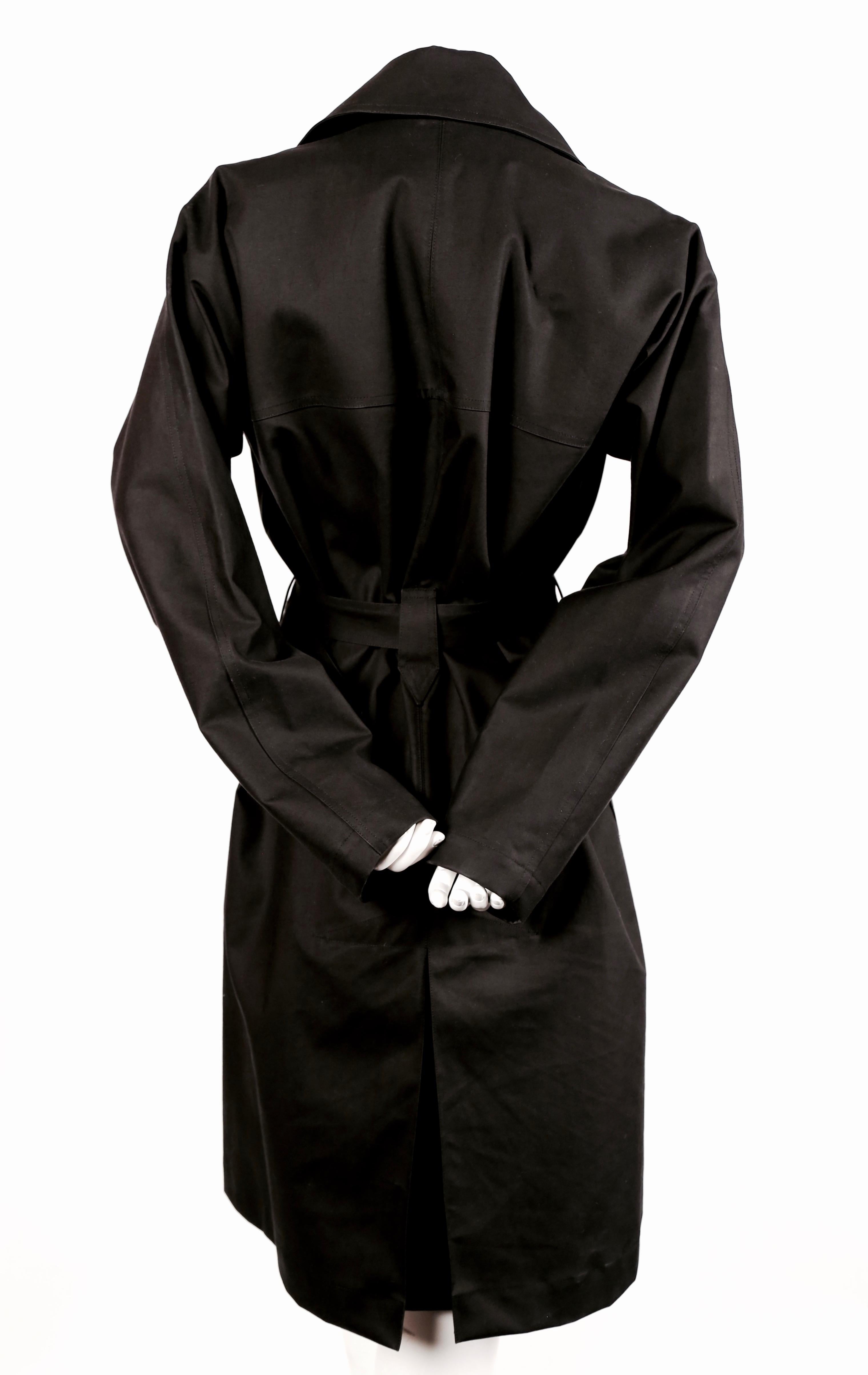 AZZEDINE ALAIA classic black cotton trench coat In Good Condition In San Fransisco, CA