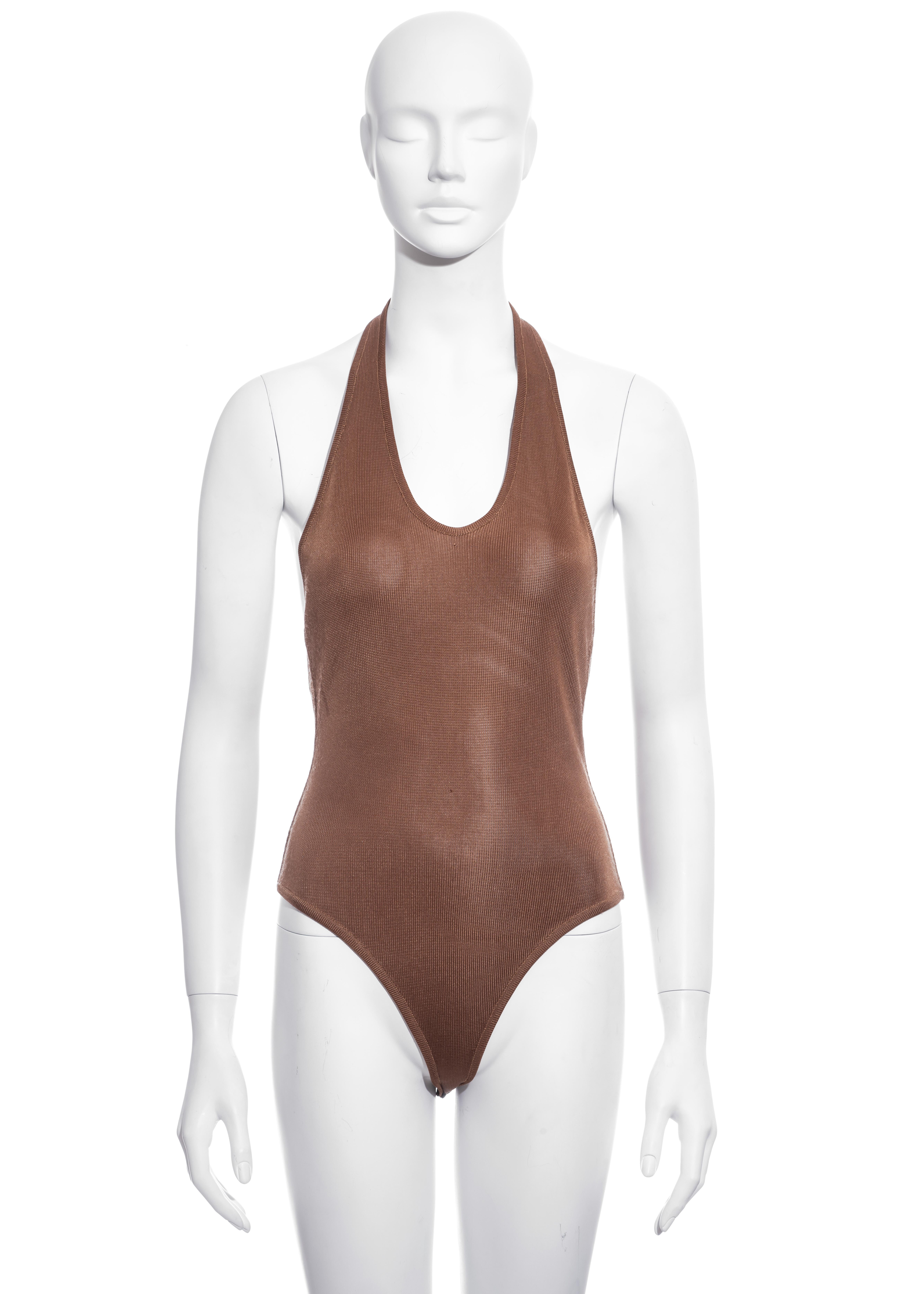 Azzedine Alaia copper acetate bandage skirt and bodysuit, ss 1986 For Sale 1