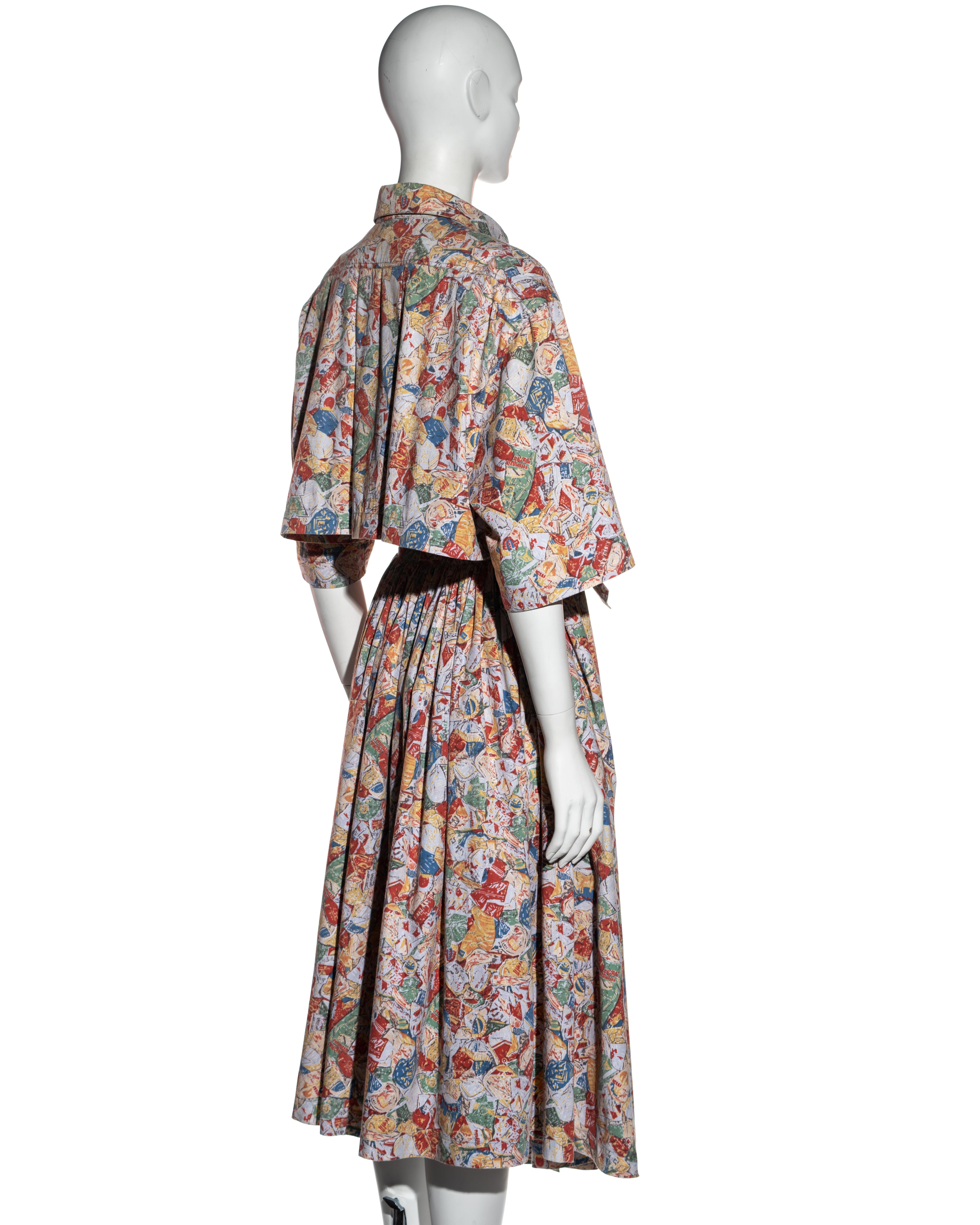 Azzedine Alaia cotton coat dress with César Baldaccini print, ss 1985 In Good Condition For Sale In London, GB
