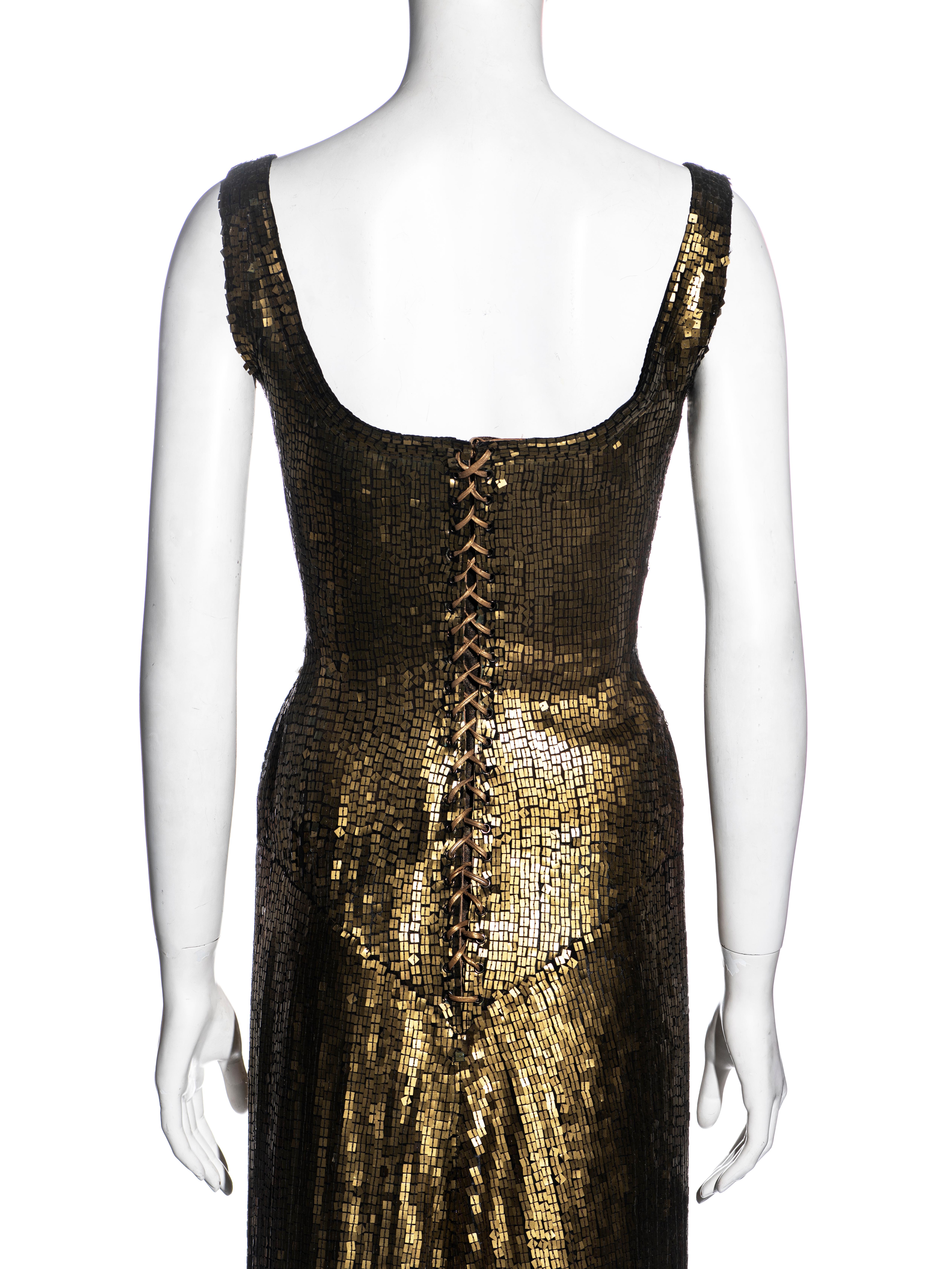 Azzedine Alaia couture metallic gold sequin evening dress, fw 1990 5