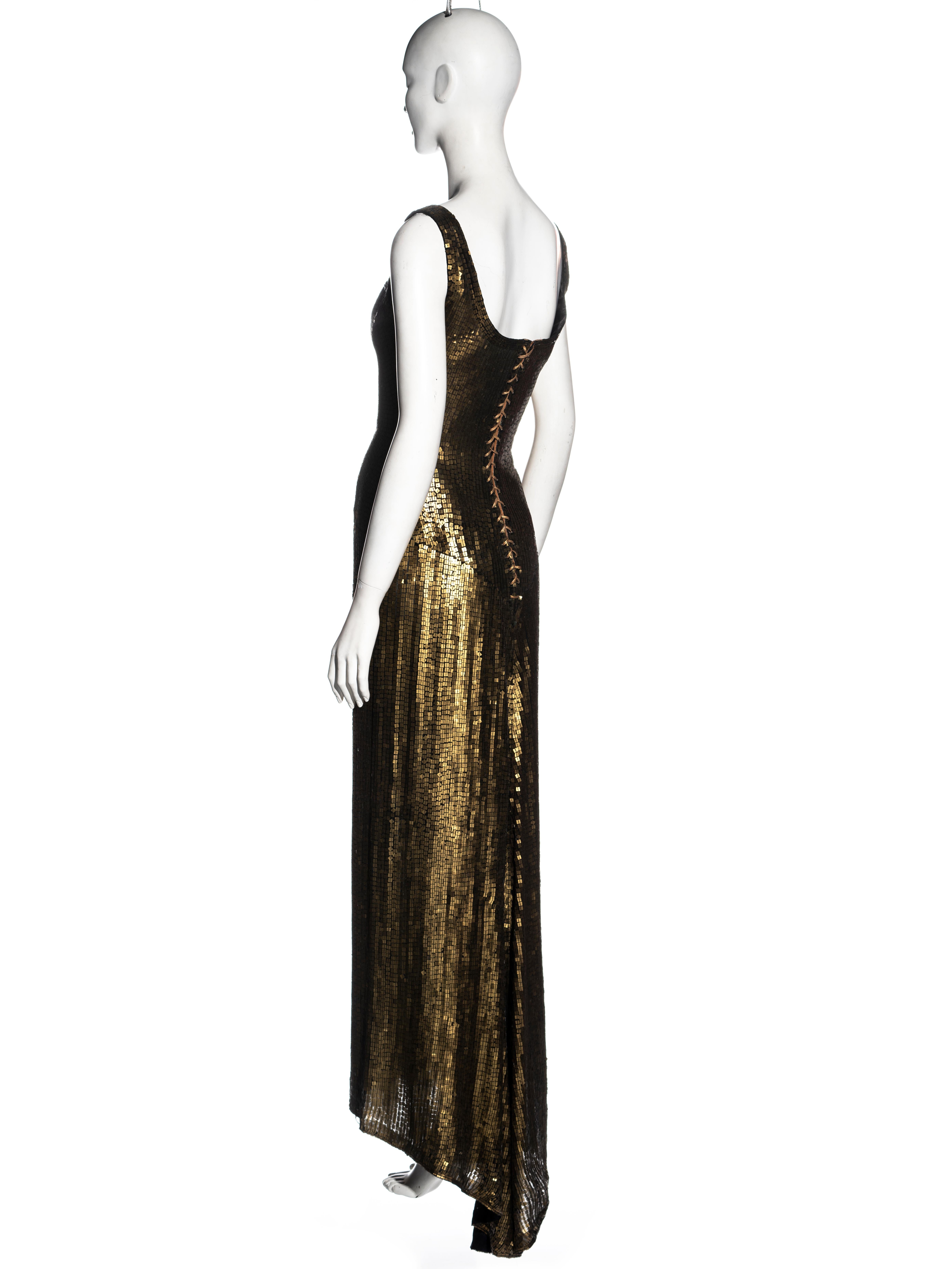 Azzedine Alaia couture metallic gold sequin evening dress, fw 1990 3