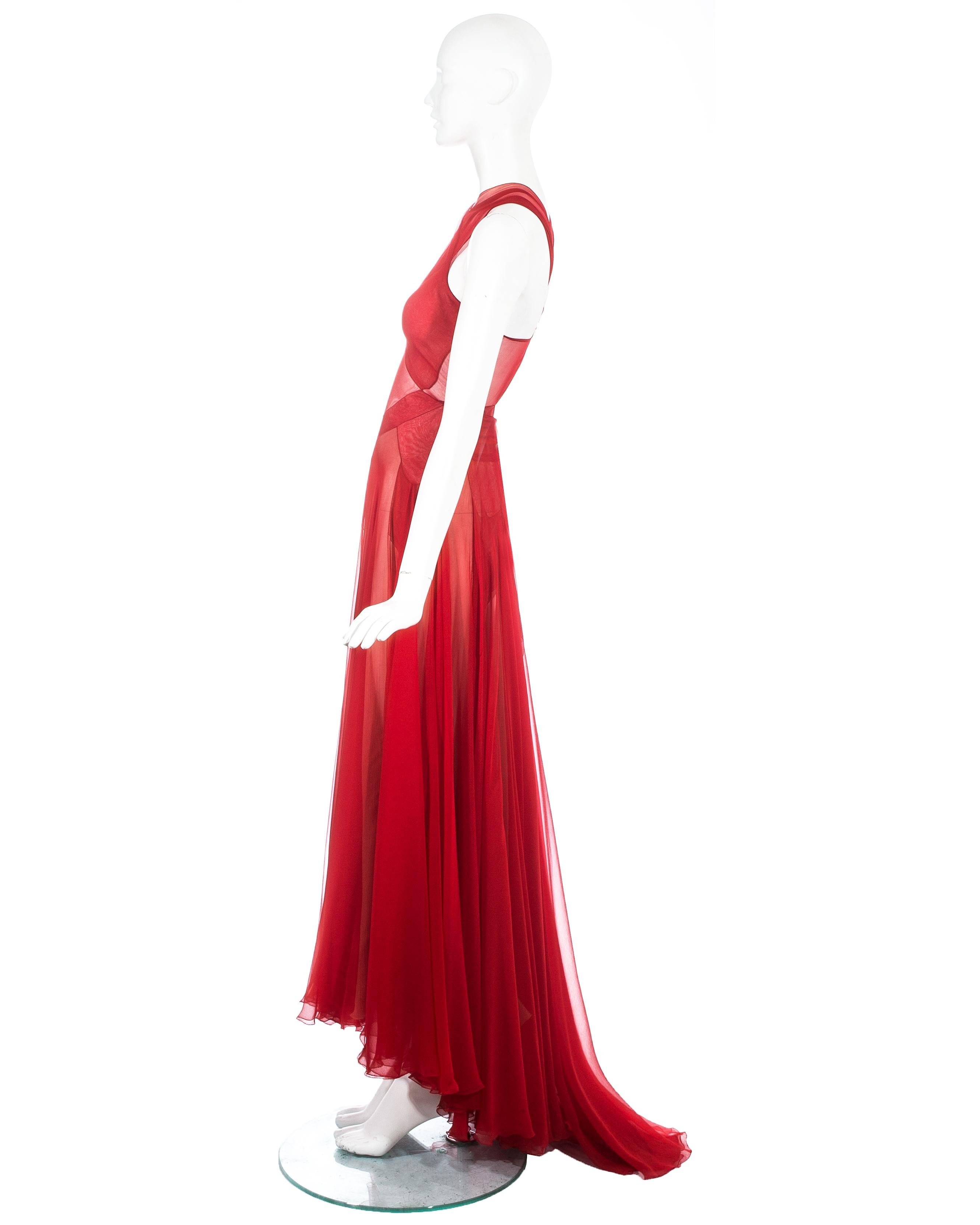 Azzedine Alaia Couture red silk evening dress, c. 1996 1
