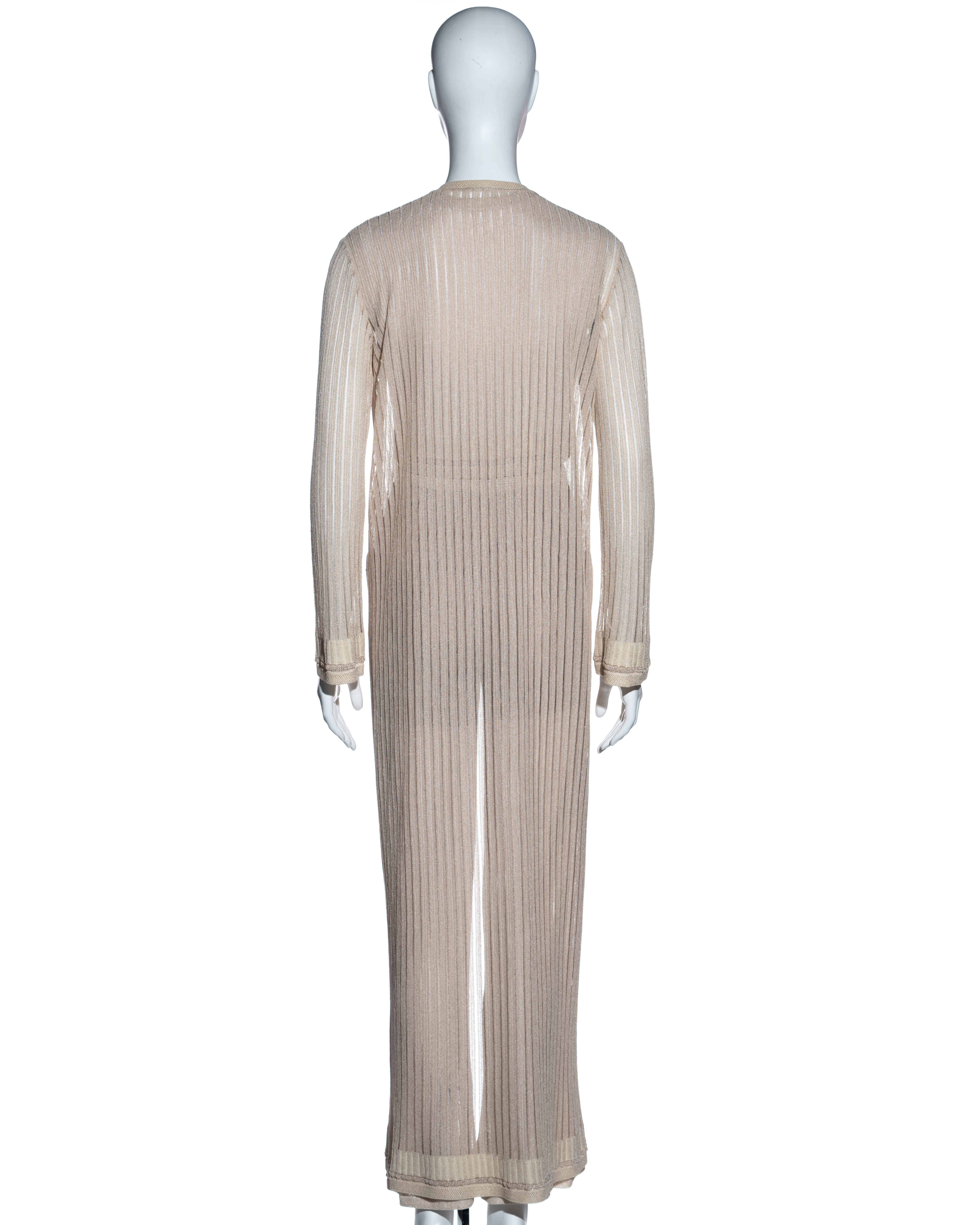 Azzedine Alaia cream rayon knit 5 piece pant suit set, ss 1992 For Sale 2