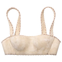 Azzedine Alaia cream suede bra top, ss 1992