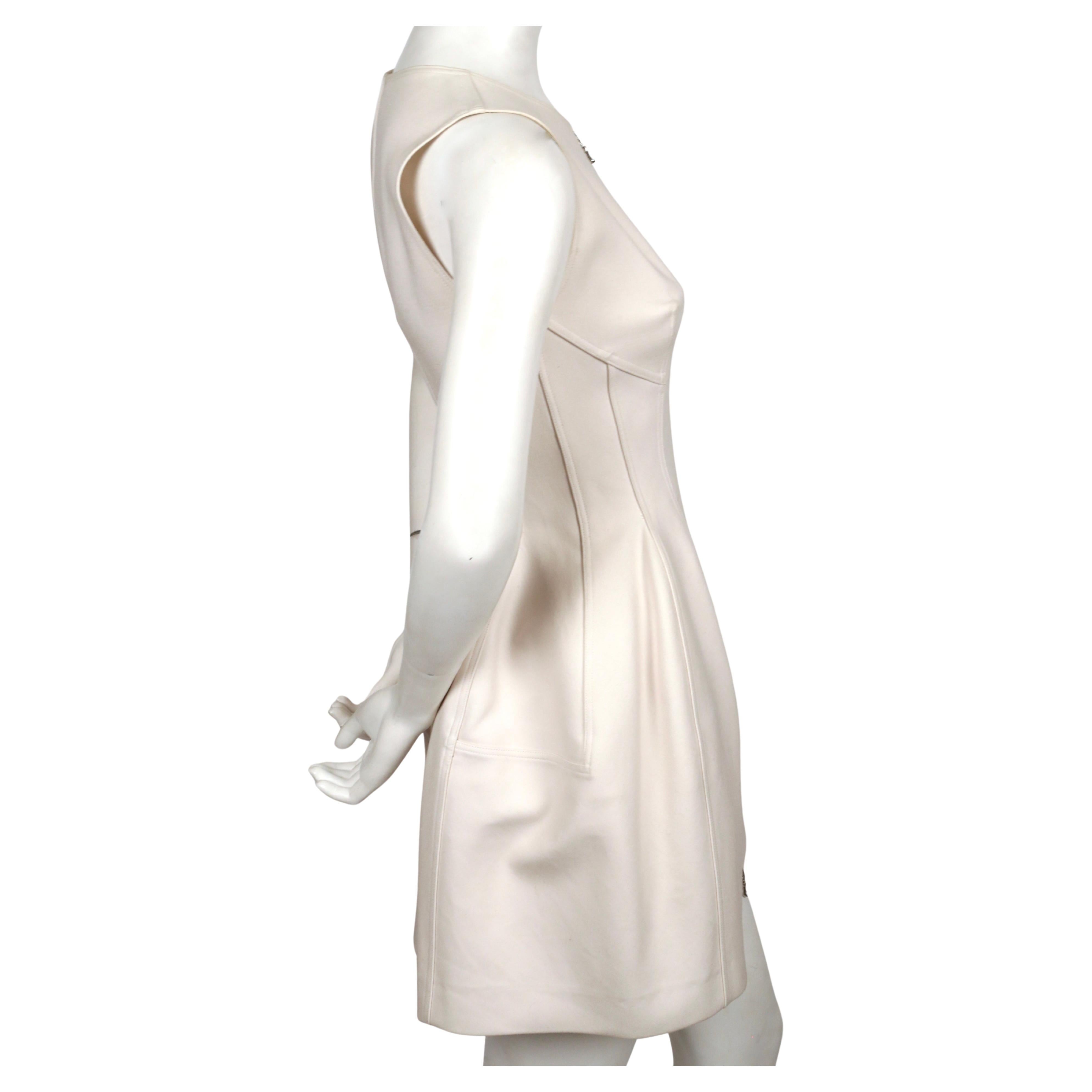 Women's AZZEDINE ALAIA cream tulip dress with zipper front For Sale