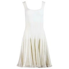 Azzedine Alaïa Crocheted Cotton Blend Mini Dress