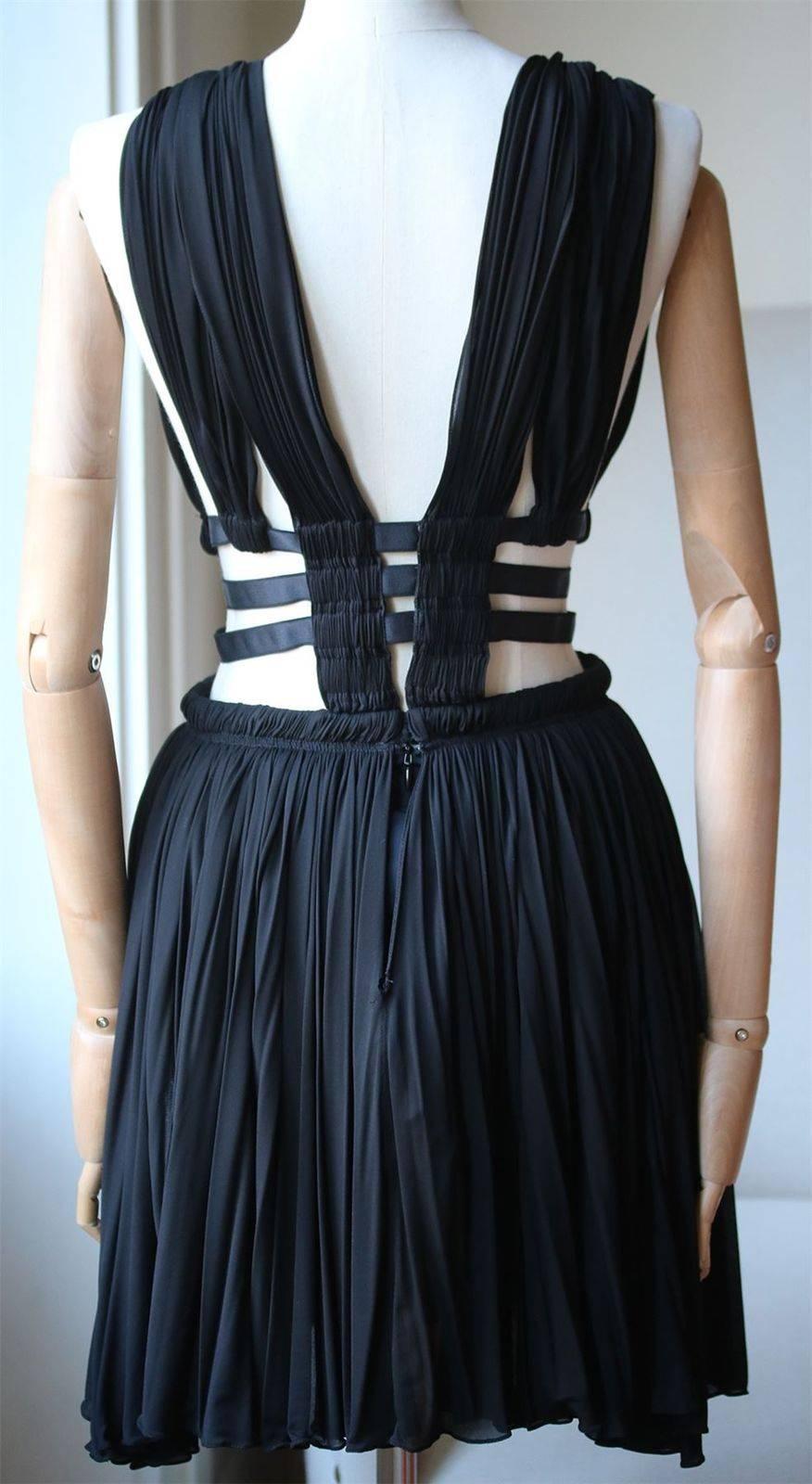 Azzedine Alaia Cut-Out Pleated Dress  In Excellent Condition In London, GB