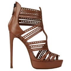 Azzedine Alaïa Cutout Leather Platform Sandals Eu 40 Uk 7 Us 10