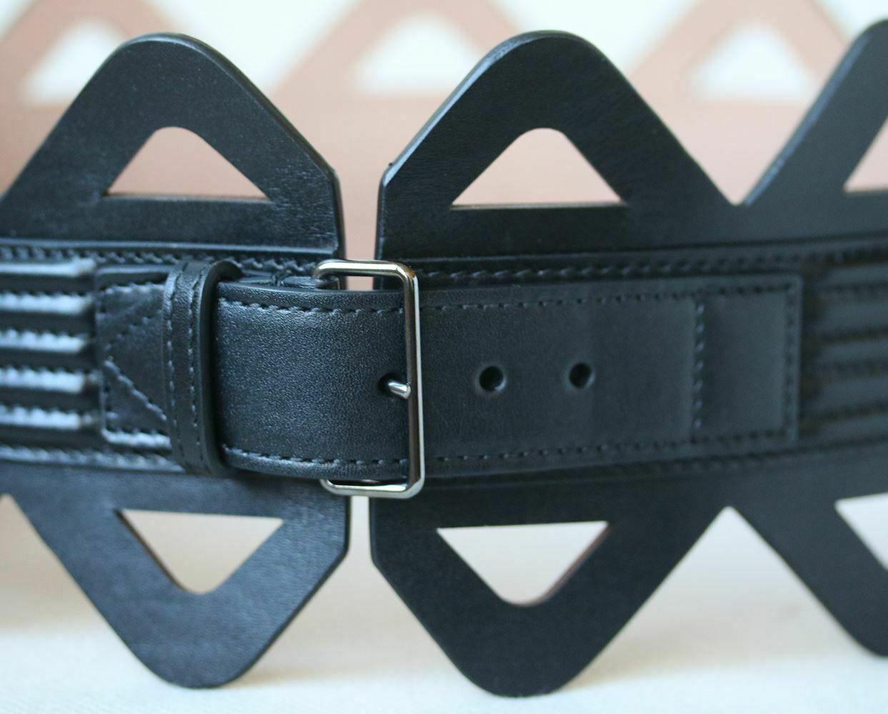 Black Azzedine Alaïa Cutout Leather Waist Belt