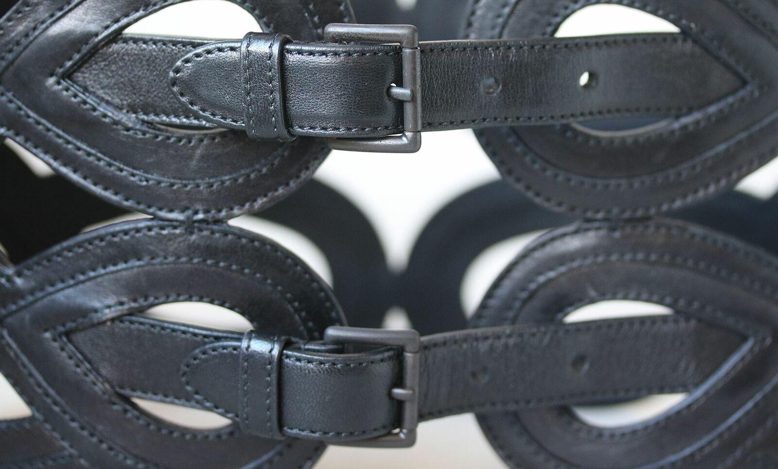 Black Azzedine Alaïa Cutout Leather Waist Belt 