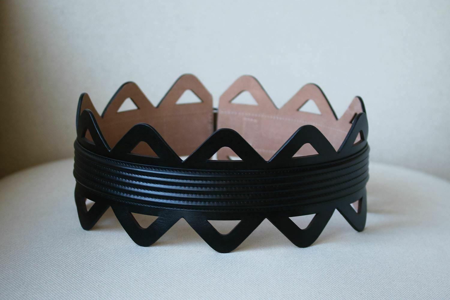 Women's Azzedine Alaïa Cutout Leather Waist Belt