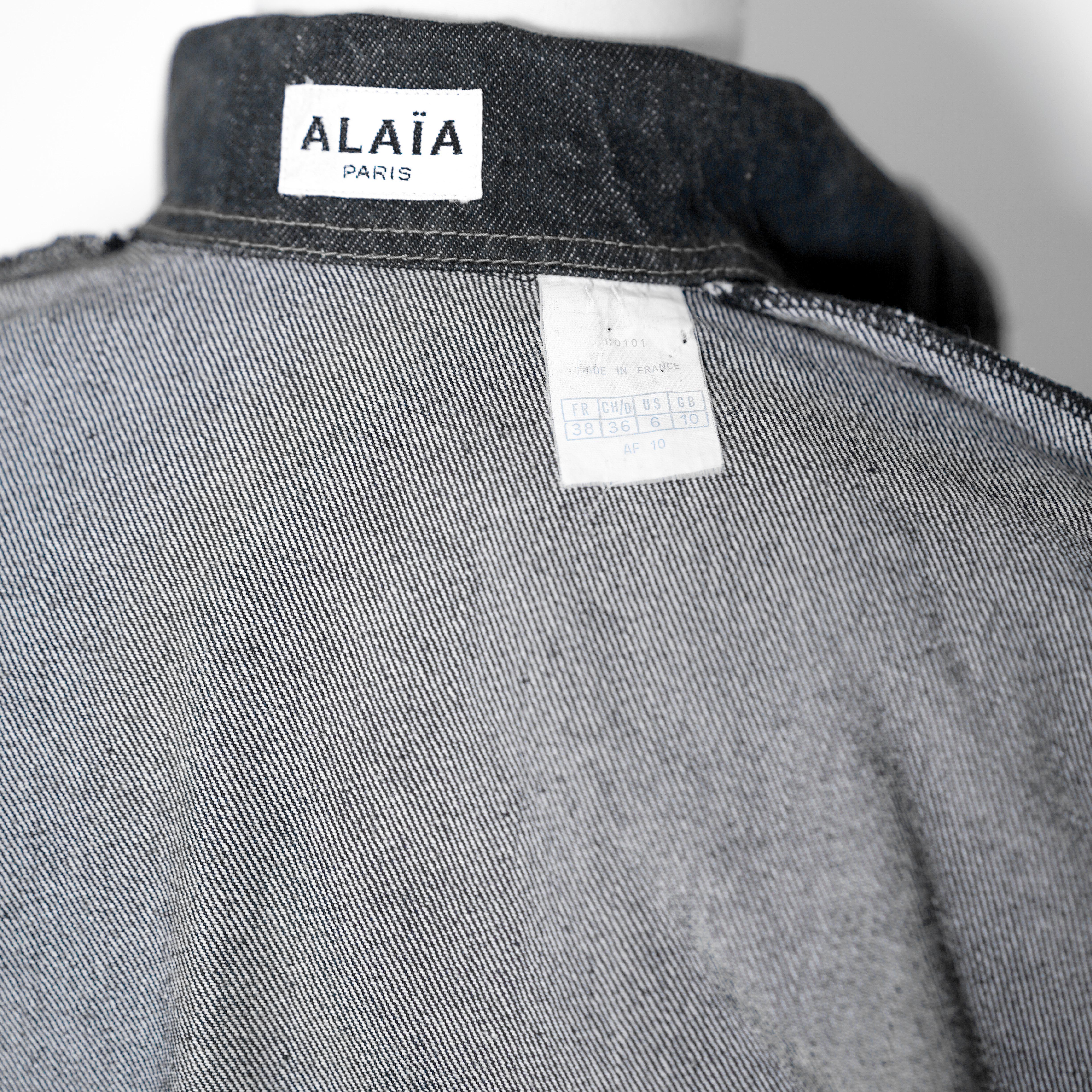 Azzedine Alaïa - Robe zippée en denim foncé, défilé S/S 1986 - Look 9 Excellent état - En vente à Paris, FR