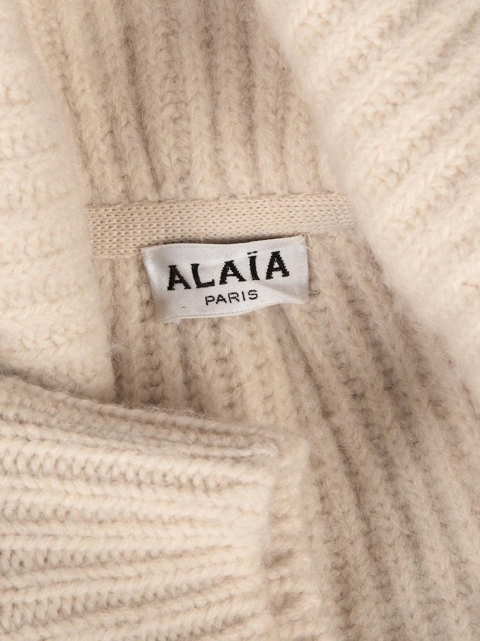 Azzedine ALAÏA Documented Ivory Wool Knit Runway Cardigan Jacket, F/W 1984-85 3