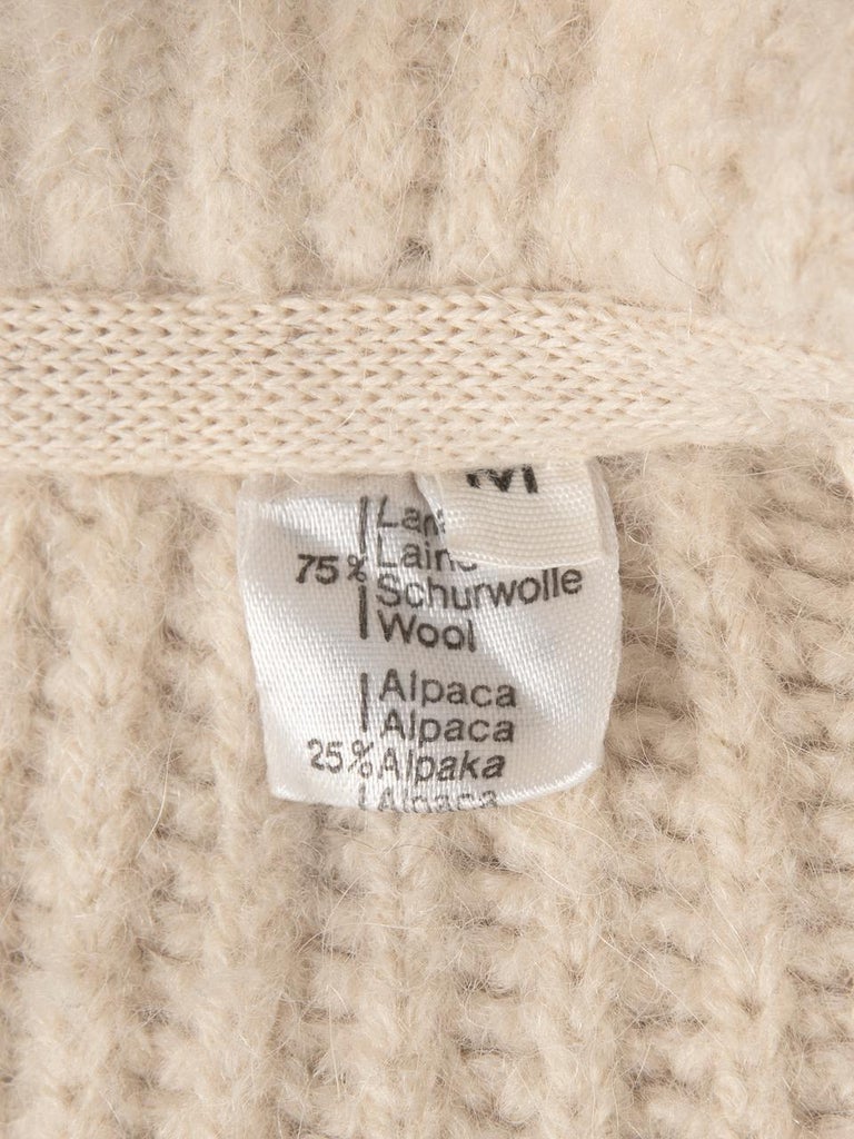 Azzedine ALAÏA Documented Ivory Wool Knit Runway Cardigan Jacket, F/W ...