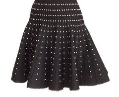 Azzedine Alaia Dress Black Silver Detail Full Skirt 40 / 6  New