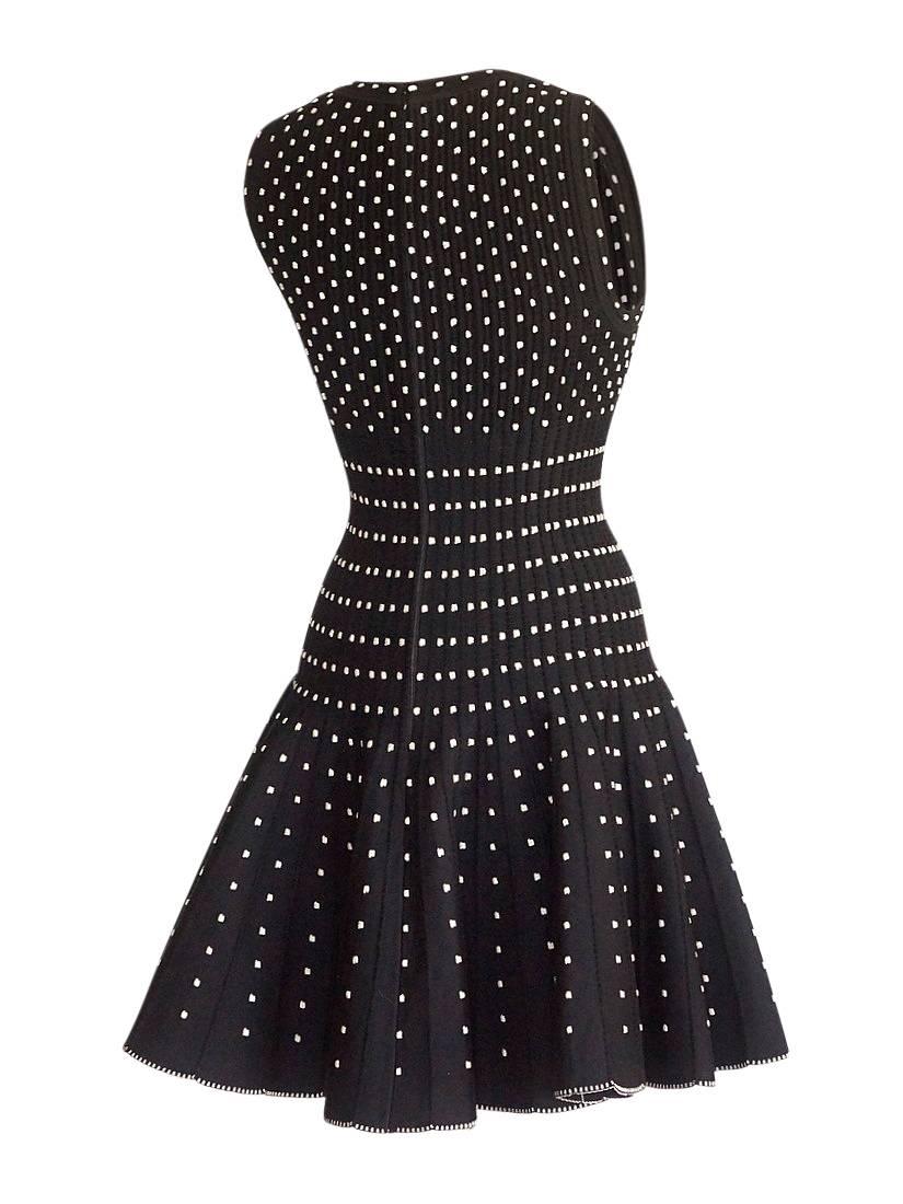 Azzedine Alaia Dress Black Silver Detail Full Skirt 40 / 6  New 1