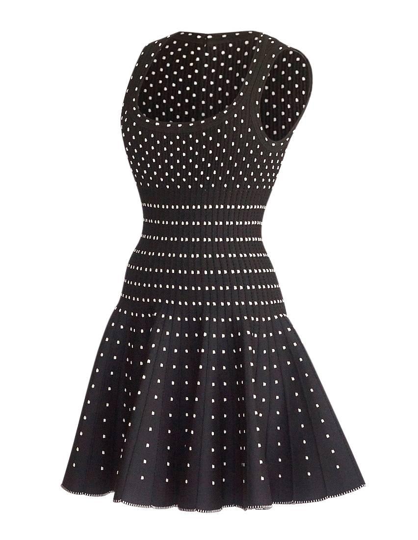 Azzedine Alaia Dress Black Silver Detail Full Skirt 40 / 6  New 2