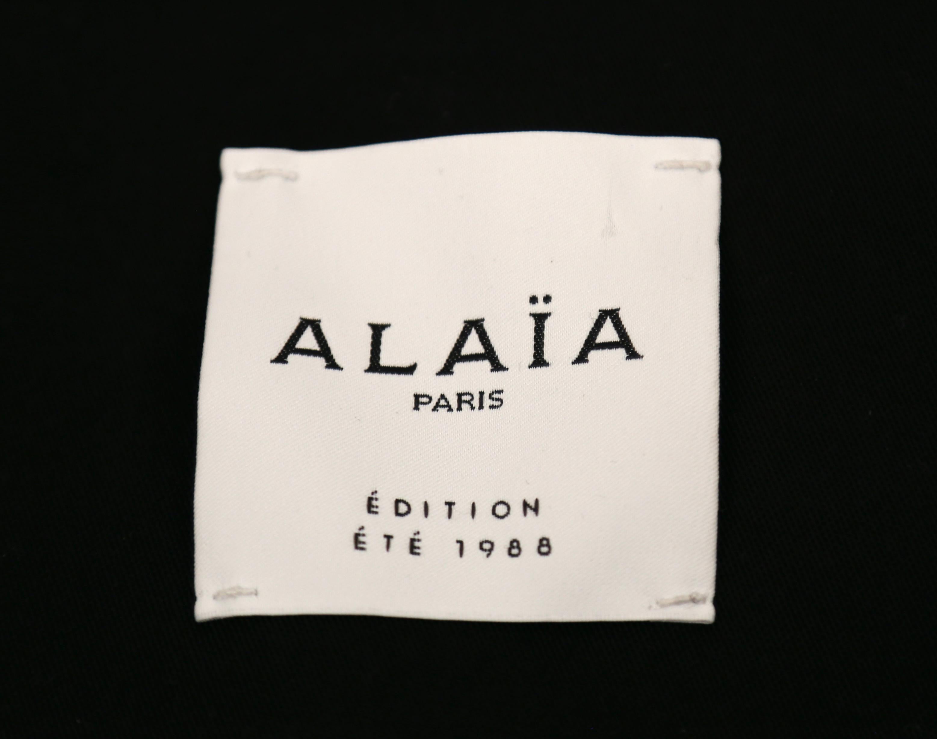 AZZEDINE ALAIA EDITION 1988 Korsettjacke aus schwarzer Baumwollgabardine  im Angebot 1