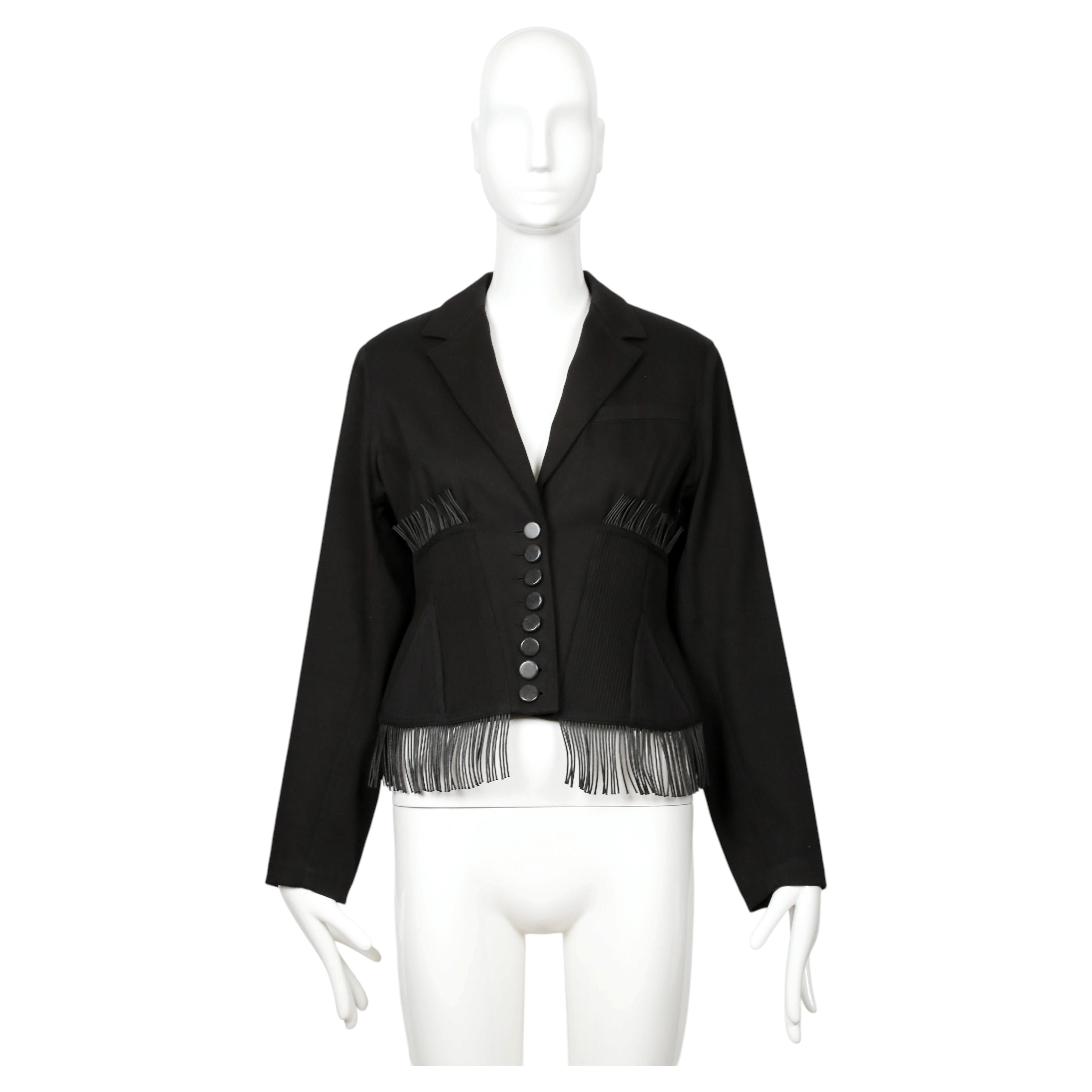 AZZEDINE ALAIA EDITION 1988 black cotton gabardine corset jacket