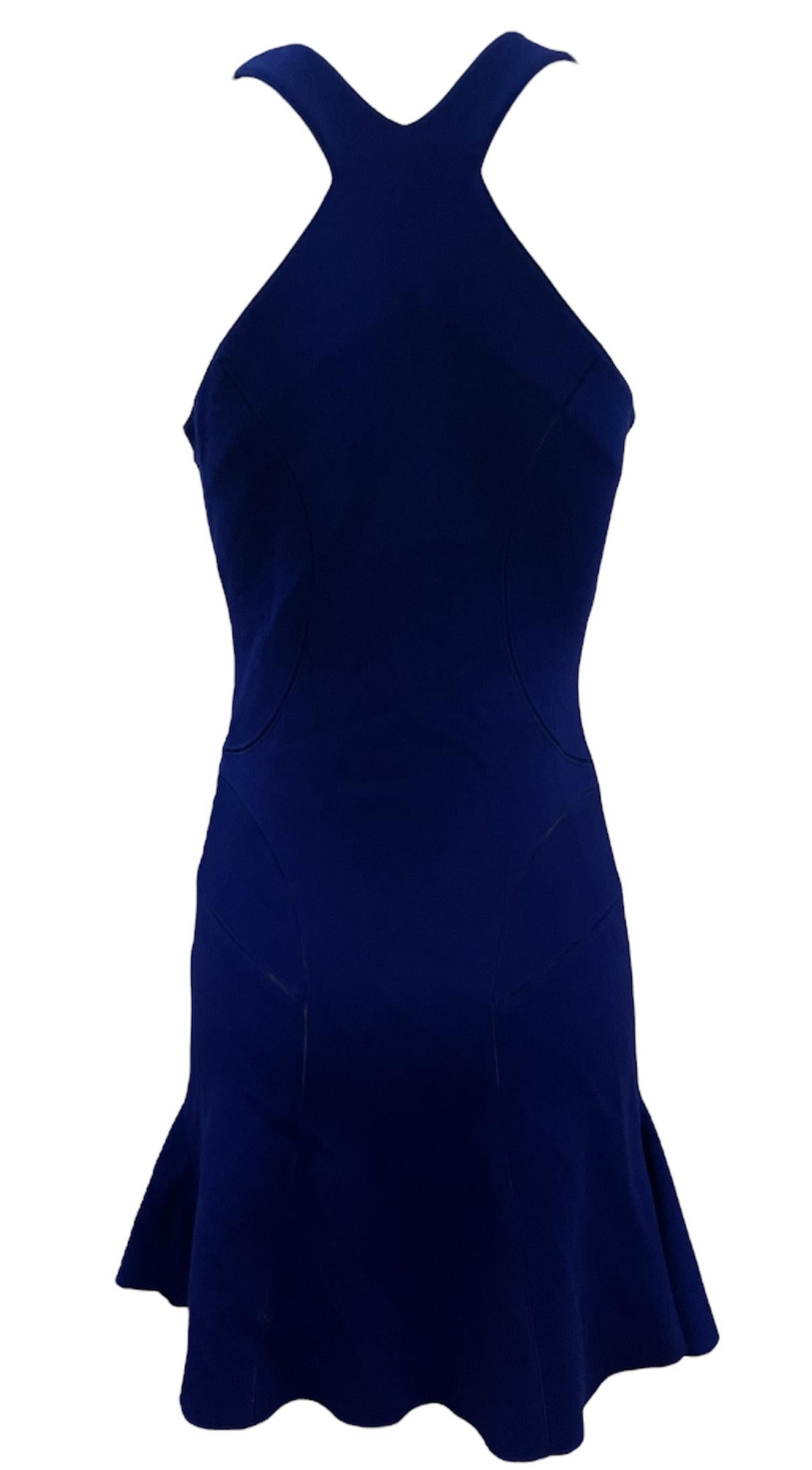 Azzedine Alaia Elektrisch Blaues Body Con Minikleid, 1990er Jahre (Schwarz) im Angebot